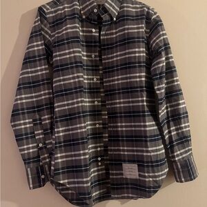 Thom Browne Men's Plaid Button-Down Shirt - Black and White